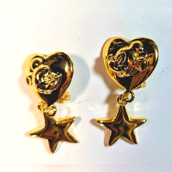 Wendy Gell Disney Gold-Plated Minnie earrings with star dangle. - Picture 1 of 2